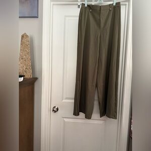 Olive Green Wide-Leg Pants